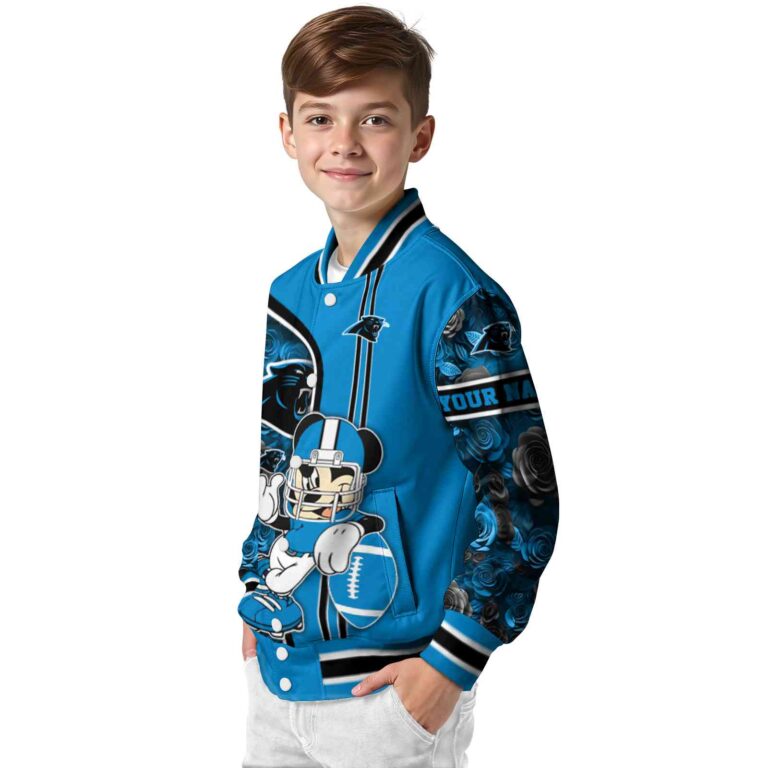 personalized carolina panthers rose mickey blue jacket trendy jacketwow
