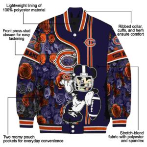 personalized chicago bears rose mickey blue jacket new arrival jacketwow