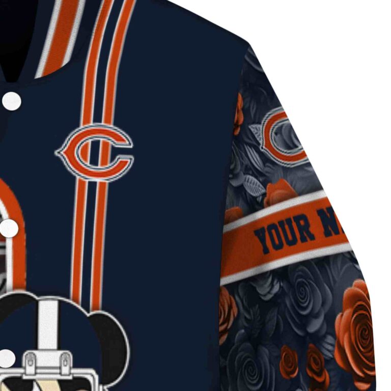 personalized chicago bears rose mickey blue jacket premium grade jacketwow