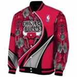 personalized chicago bulls floral print red jacket best selling jacketwow