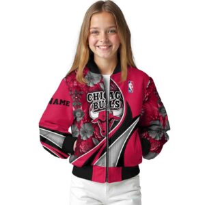 personalized chicago bulls floral print red jacket top rated jacketwow