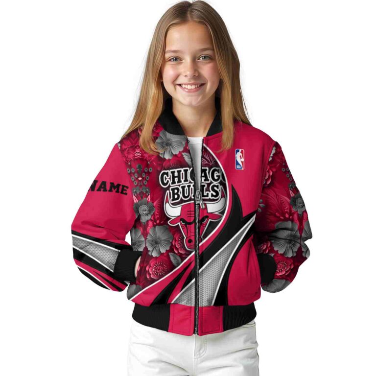 personalized chicago bulls floral print red jacket top rated jacketwow