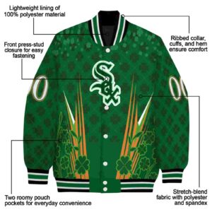 personalized chicago white sox shamrock pattern green jacket new arrival jacketwow