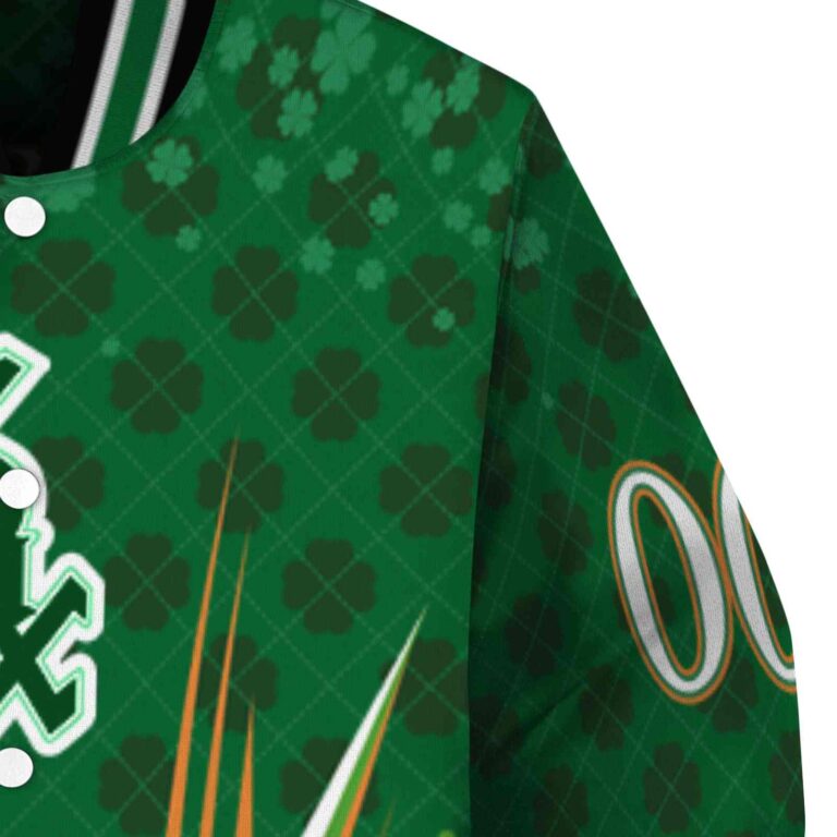 personalized chicago white sox shamrock pattern green jacket premium grade jacketwow