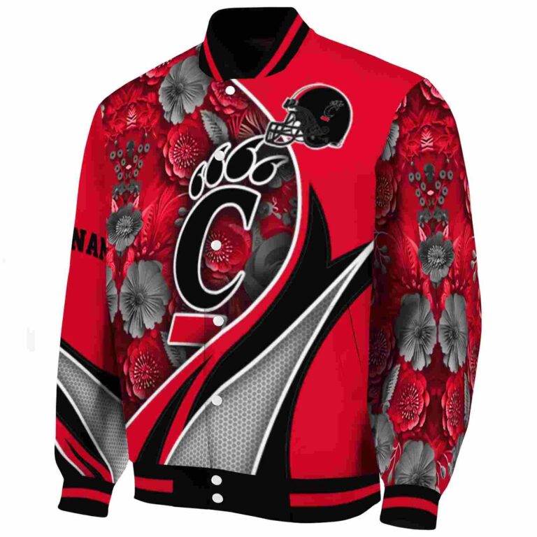 personalized cincinnati bearcats floral print red jacket best selling jacketwow