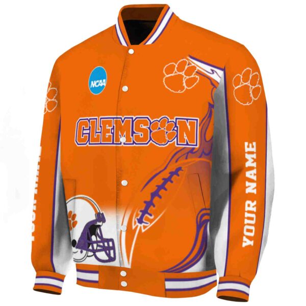 personalized clemson tigers flaming football orange white jacket best selling jacketwow
