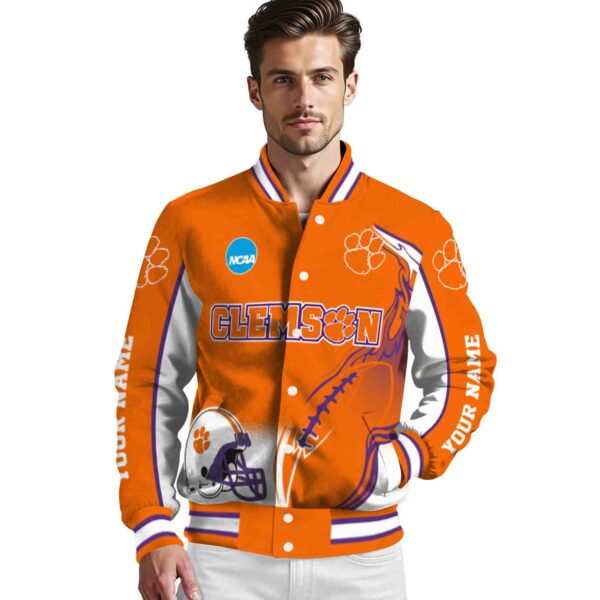 personalized clemson tigers flaming football orange white jacket high quality jacketwow