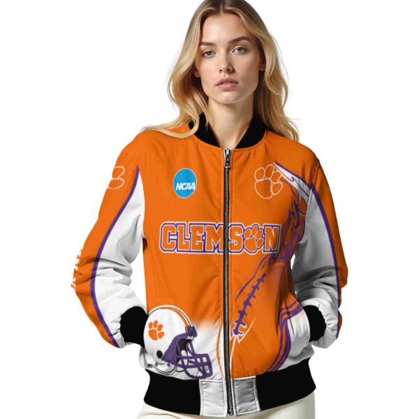 personalized clemson tigers flaming football orange white jacket latest model jacketwow