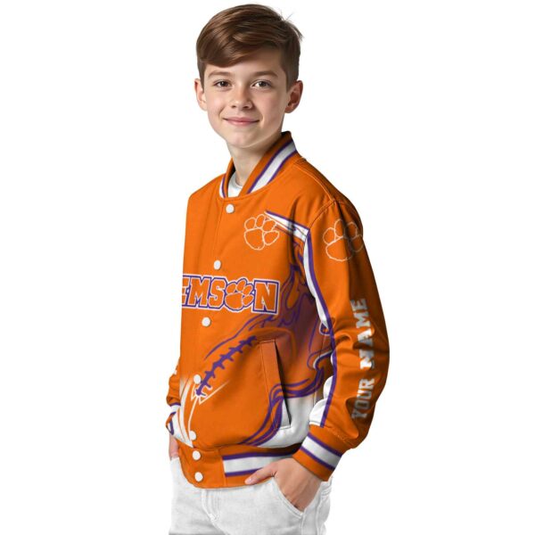 personalized clemson tigers flaming football orange white jacket trendy jacketwow