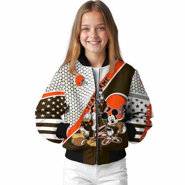 personalized cleveland browns mickey donald goofy brown white jacket top rated jacketwow