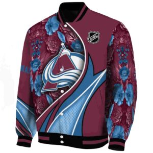 personalized colorado avalanche floral print burgundy jacket best selling jacketwow