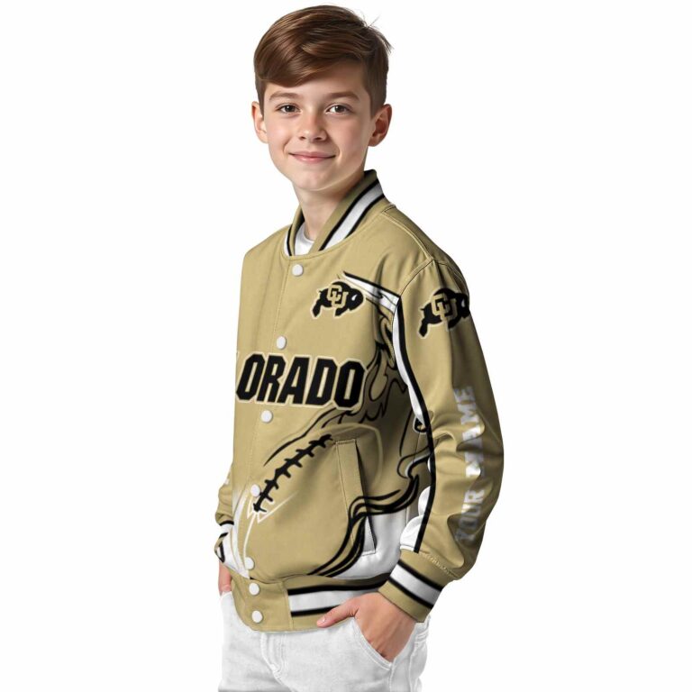 personalized colorado buffaloes flaming football gold white jacket trendy jacketwow