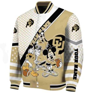 personalized colorado buffaloes mickey donald goofy gold white jacket best selling jacketwow
