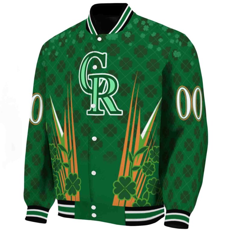 personalized colorado rockies shamrock pattern green jacket best selling jacketwow