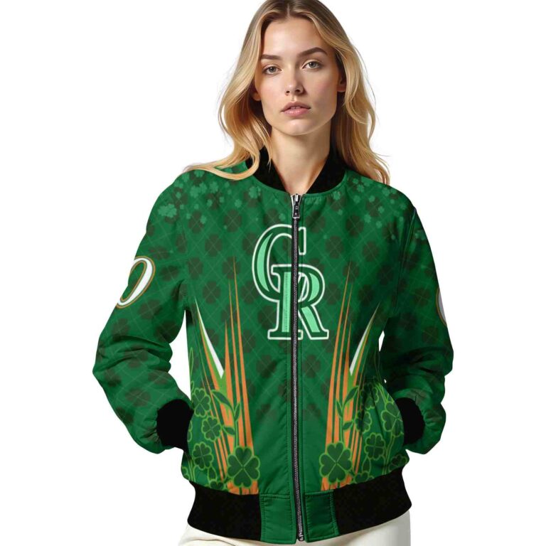personalized colorado rockies shamrock pattern green jacket latest model jacketwow