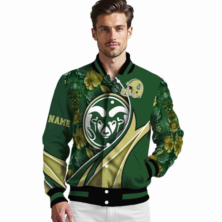 personalized colorado state rams floral print green jacket high quality jacketwow