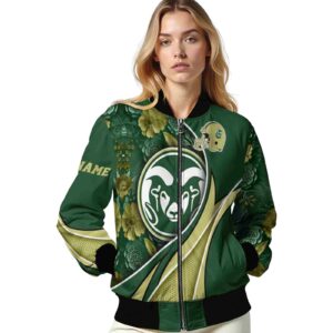 personalized colorado state rams floral print green jacket latest model jacketwow