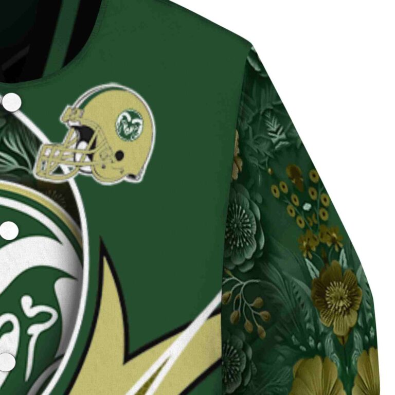 personalized colorado state rams floral print green jacket premium grade jacketwow