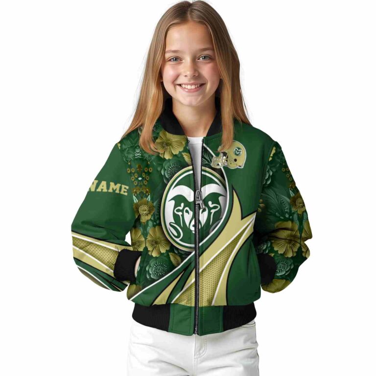 personalized colorado state rams floral print green jacket top rated jacketwow