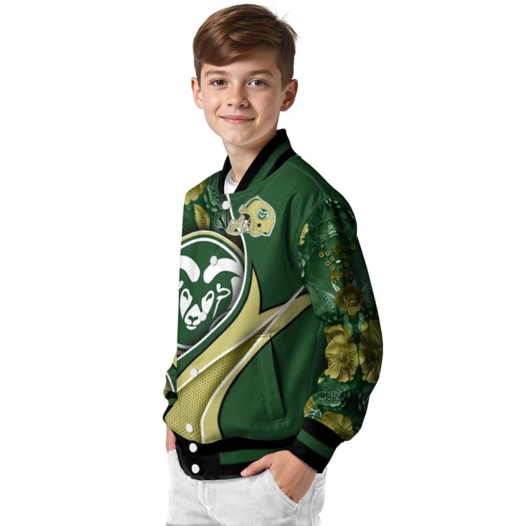 personalized colorado state rams floral print green jacket trendy jacketwow