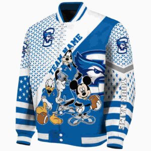 personalized creighton bluejays mickey donald goofy blue white jacket best selling jacketwow