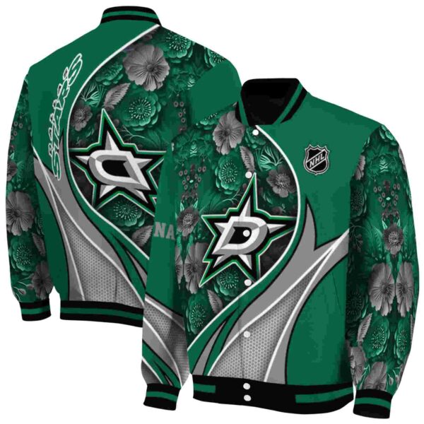personalized dallas stars floral print green jacket fashion forward jacketwow