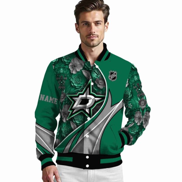 personalized dallas stars floral print green jacket high quality jacketwow