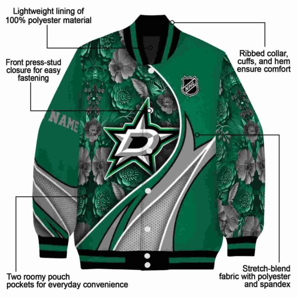 personalized dallas stars floral print green jacket new arrival jacketwow