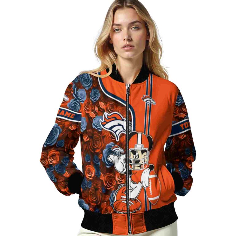 personalized denver broncos rose mickey orange jacket latest model jacketwow