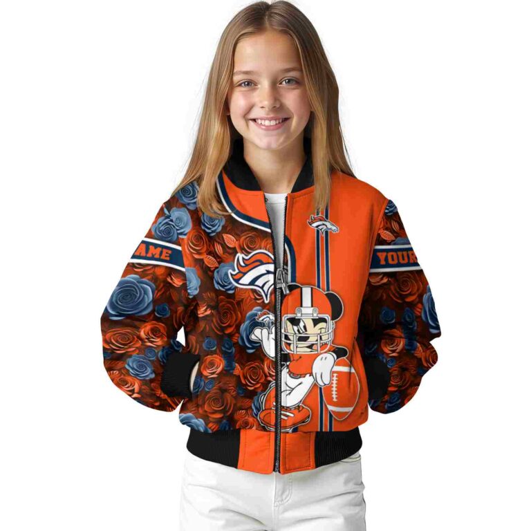 personalized denver broncos rose mickey orange jacket top rated jacketwow