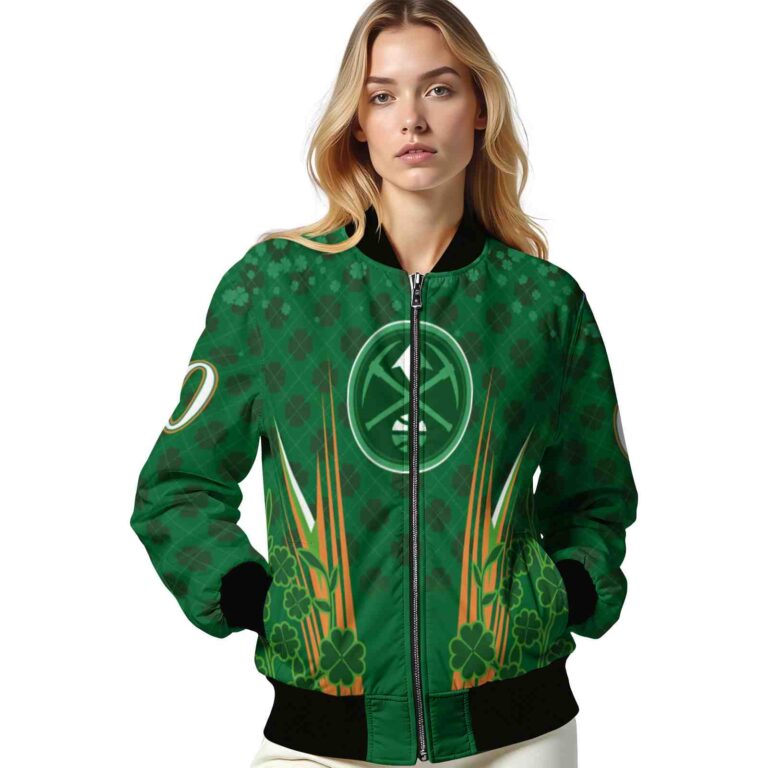 personalized denver nuggets shamrock pattern green jacket latest model jacketwow