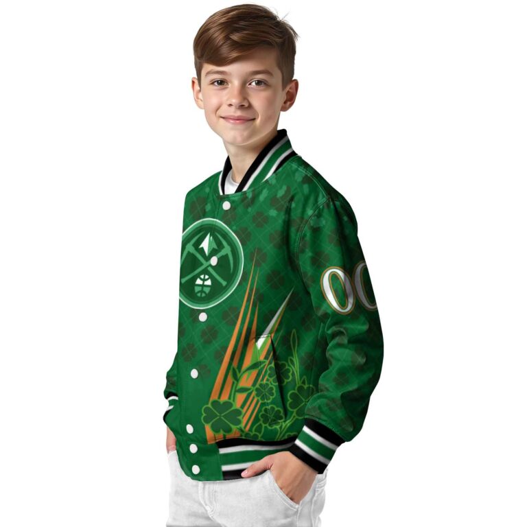 personalized denver nuggets shamrock pattern green jacket trendy jacketwow
