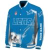 personalized detroit lions flaming football blue white jacket best selling jacketwow