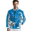 personalized detroit lions flaming football blue white jacket high quality jacketwow