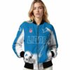 personalized detroit lions flaming football blue white jacket latest model jacketwow