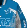 personalized detroit lions flaming football blue white jacket premium grade jacketwow