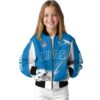 personalized detroit lions flaming football blue white jacket top rated jacketwow