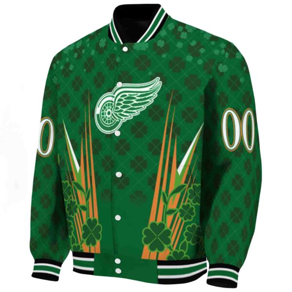 personalized detroit red wings shamrock pattern green jacket best selling jacketwow