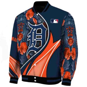 personalized detroit tigers floral print navy jacket best selling jacketwow