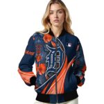 personalized detroit tigers floral print navy jacket best selling jacketwow