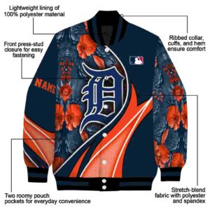 personalized detroit tigers floral print navy jacket new arrival jacketwow
