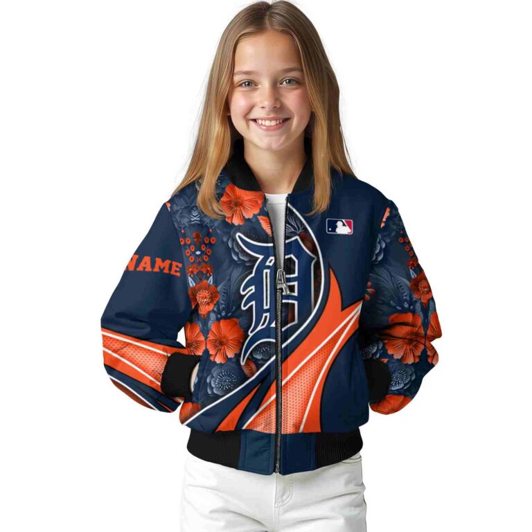 personalized detroit tigers floral print navy jacket top rated jacketwow