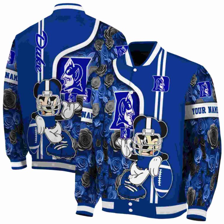 personalized duke blue devils rose mickey blue jacket fashion forward jacketwow