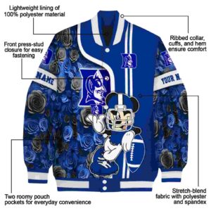 personalized duke blue devils rose mickey blue jacket new arrival jacketwow