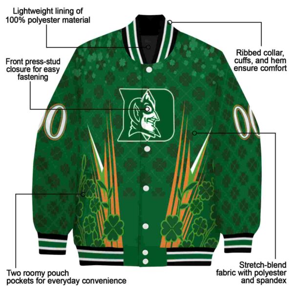 personalized duke blue devils shamrock pattern green jacket new arrival jacketwow