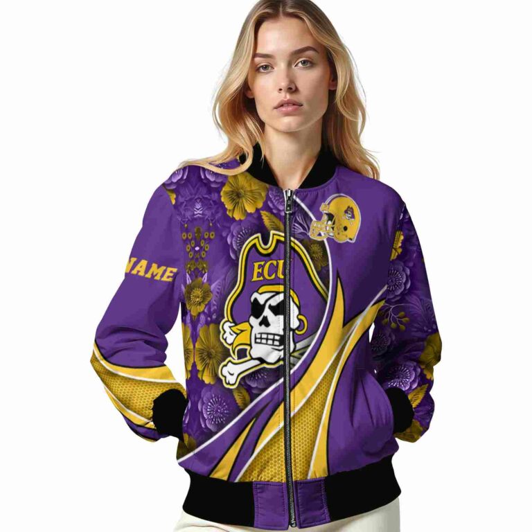 personalized east carolina pirates floral print purple jacket latest model jacketwow