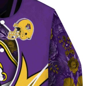 personalized east carolina pirates floral print purple jacket premium grade jacketwow
