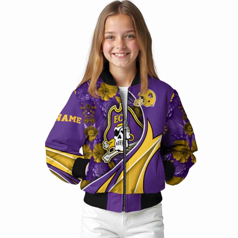 personalized east carolina pirates floral print purple jacket top rated jacketwow