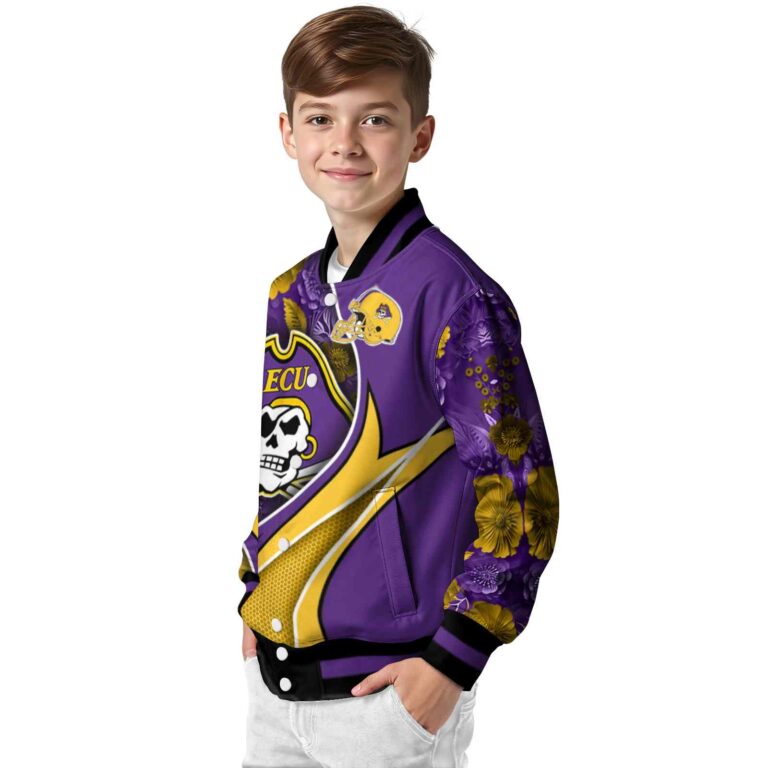 personalized east carolina pirates floral print purple jacket trendy jacketwow