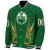 personalized edmonton oilers shamrock pattern green jacket best selling jacketwow